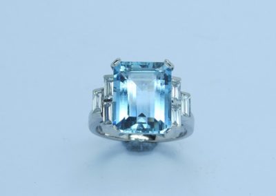 Aquamarine and Diamond ring