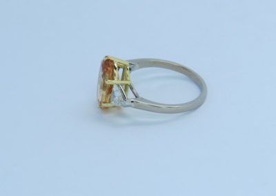 Topaz and Diamond three stone ring 2